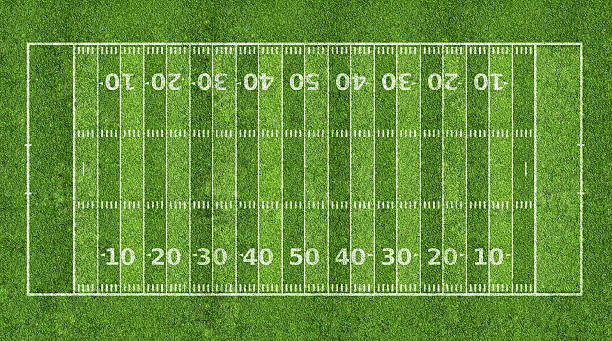 futbol amerykański pole - grass area high angle view playing field grass zdjęcia i obrazy z banku zdjęć