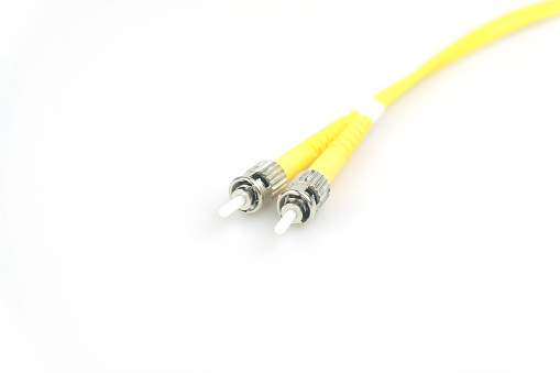 Fiber optic cable connector type st, isolated on white background