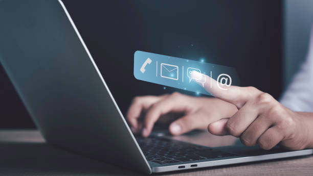 istock CONTACT US, Customer support, Customer service concept. Businessman using laptop pc with contact icons on virtual screen. searching web, browsing information, hotline support. 1616646246