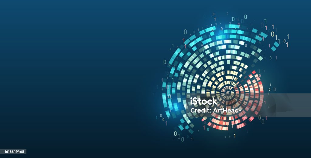 Vector Technology Background Big Data Visualization Abstract Stream ...