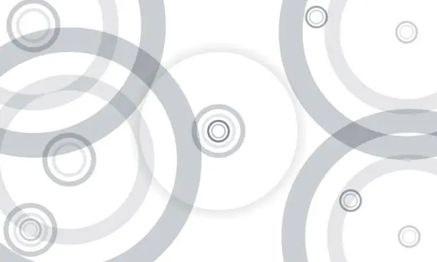 Vector illustration of White vector abstract geometric background with grey circles