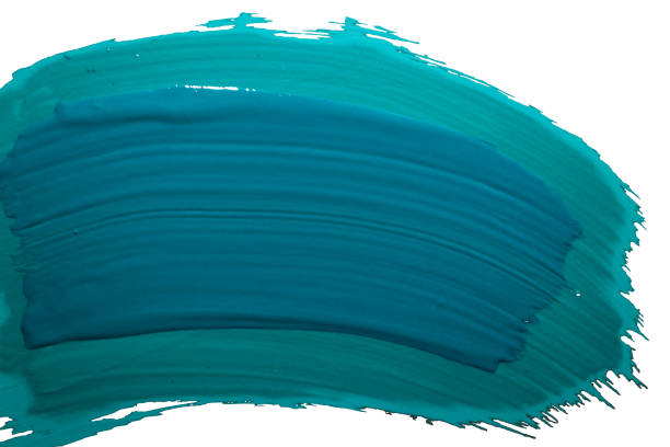 istock overlay Blue paint brush stroke isolated on white background. Artistic design element. 1616721710