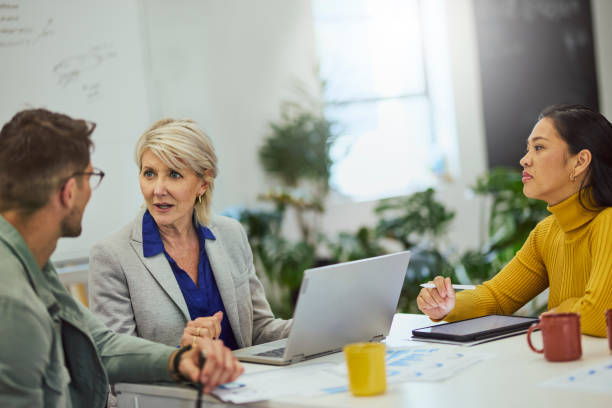 istock Business manager talking to executive at team meeting 1616722150