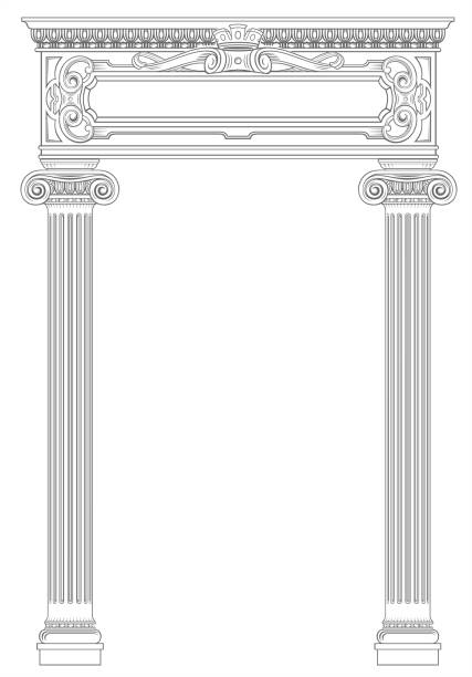 ギリシャのイオ�ニア式の柱を持つ古典的なアーチ - door greek culture doorway church点のイラスト素材／クリップアート素材／マンガ素材／アイコン素材