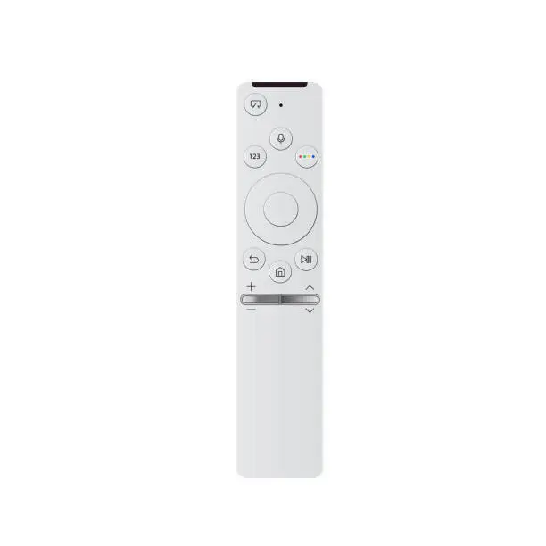 Vector illustration of White remote control for tv. Vector