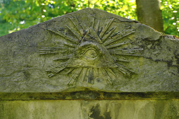 TUSKEGEE, ALABAMA - MAY 11, 2019: Head Stone of renowned Booker T. Washington on the campus of Tuskegee University Adjacent to the Chapel.