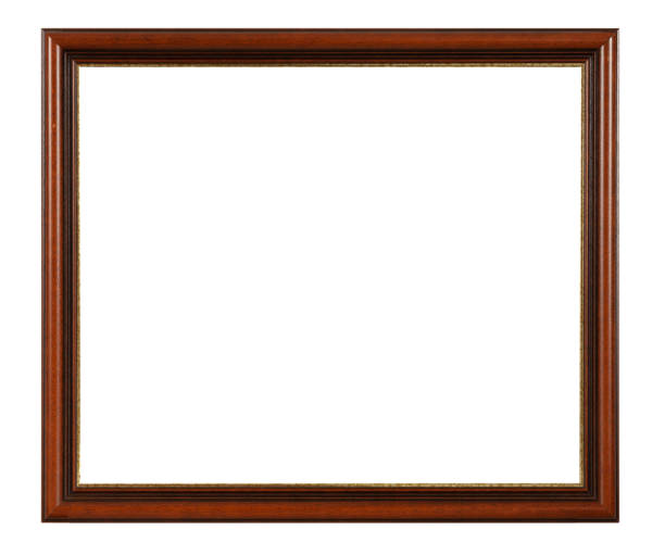 istock Empty wooden photo frame on white background 1616770873