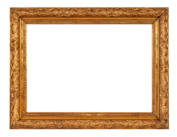 istock Empty wooden photo frame on white background 1616774051