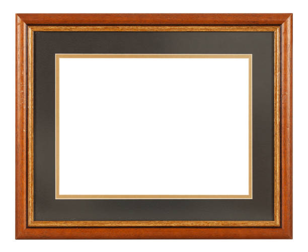 istock Empty wooden photo frame on white background 1616775650