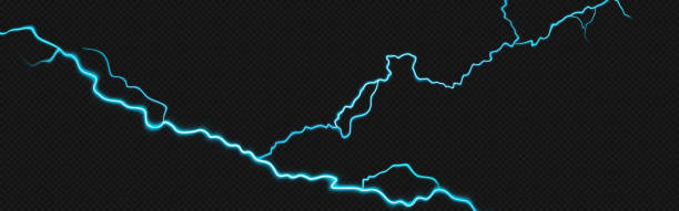 ilustrações, clipart, desenhos animados e ícones de relâmpago realista em fundo transparente - lightning strike