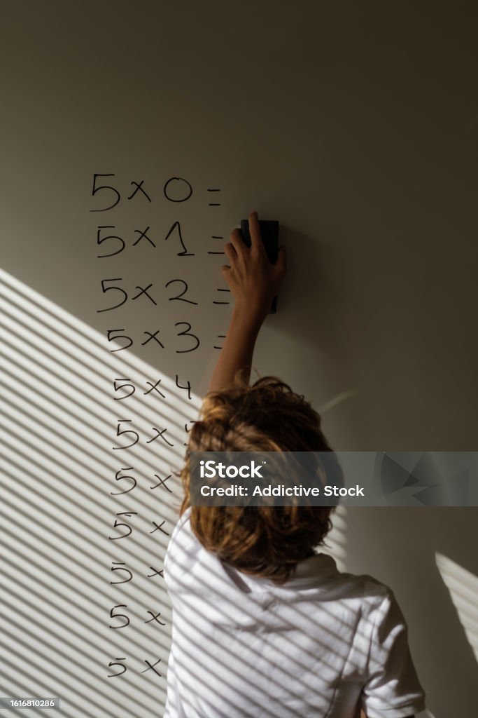 Man Erasing Notes Anonymous Schoolkid Erasing Notes From Whiteboard In Classroom Stock ...