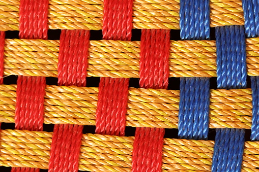 Rajasthani Handmade red and blue Rope Pattern of bamboo design