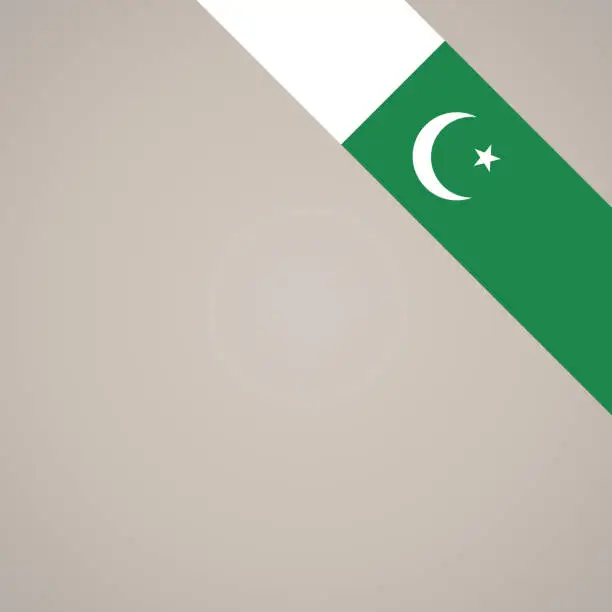 Vector illustration of Corner ribbon flag of Pakistan