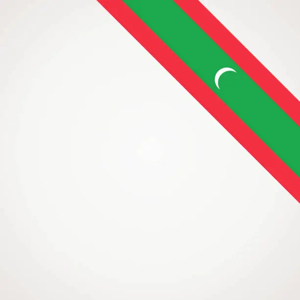 Vector illustration of Corner ribbon flag of Maldives