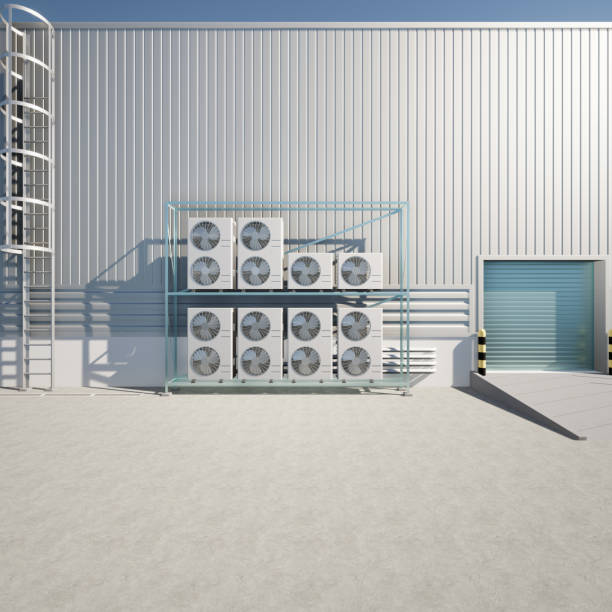 istock 3d rendering of condenser unit for hvac system. 1616896587