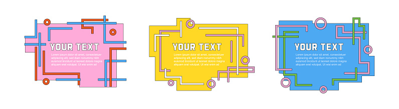 Modern Graphic Design Text Boxes Set Of Abstract Vector Art Frame ...