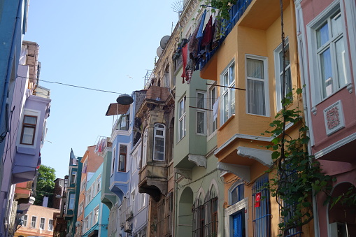 Balat Colorful Houses, Balat Renkli Evler in Istanbul summer time