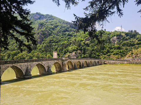 Cardenal bridge over Tagus river in the National Park of Monfrague, Caceres (Spain)