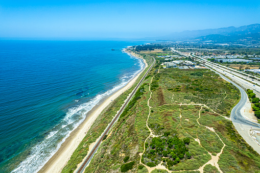 Carpinteria Coastline California as seen from approximately 800 feet above ground level.