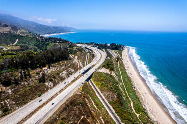 istock Carpinteria Coastline California and Iconic 101 freeway. 1617013212