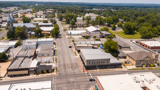 istock Cullman, Alabama - a small town in Cullman County. Aerial drone view. 1617014271