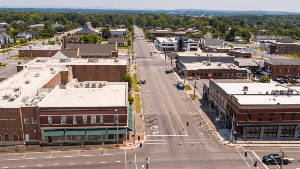 istock Cullman, Alabama - a small town in Cullman County. Aerial drone view. 1617014273