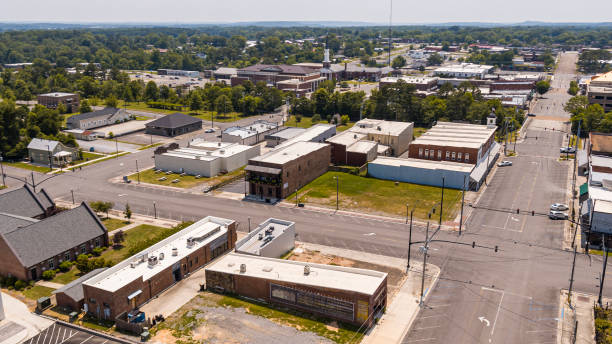 istock Cullman, Alabama - a small town in Cullman County. Aerial panoramic drone view. 1617014276