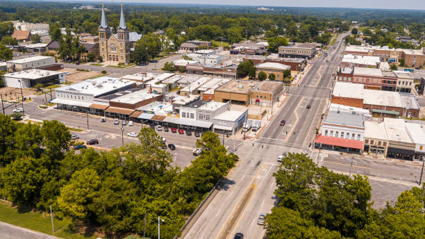 istock Cullman, Alabama - a small town in Cullman County. Aerial drone view. 1617014287