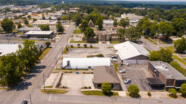 istock Cullman, Alabama - a small town in Cullman County. Aerial drone view. 1617014545