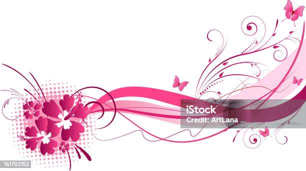 Hibiscus Pink Florals Design Stock Illustration - Download Image Now - Abstract, Animal Markings, Backgrounds
