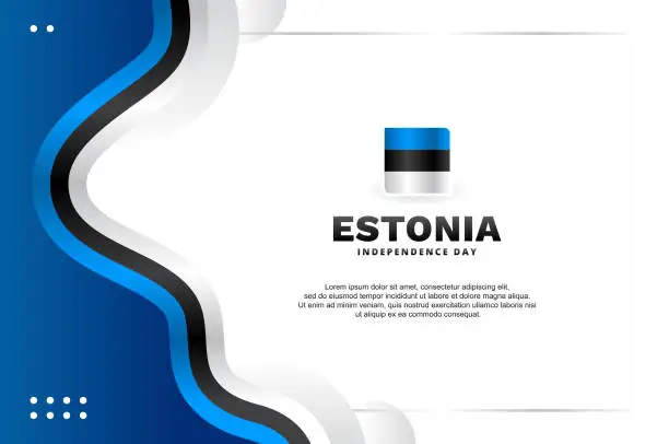 Vector illustration of Estonia Independence Day Celebrate Design