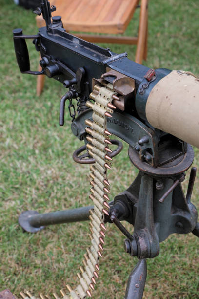 istock Water cooled Vickers Machine Gun ammunition belt feed 1617040990