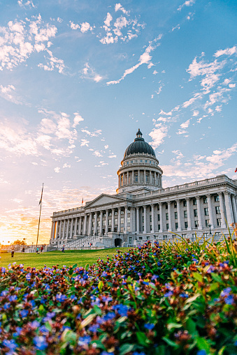 A Low Angle View of the Utah State Capitol in Salt Lake City, Utah, United States