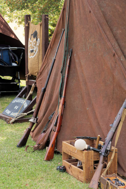 istock Ww2 British home guard camp and weaponry 1617079279