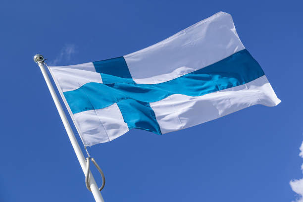 istock flag of Finland flying in the wind 1617080323