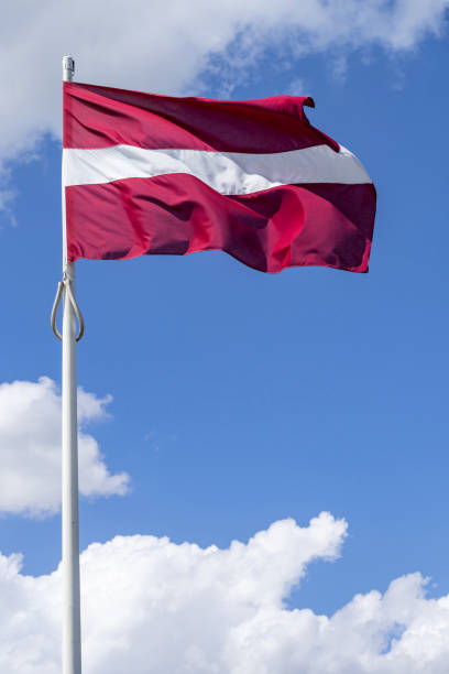 istock flag of Latvia flying in the wind 1617081352
