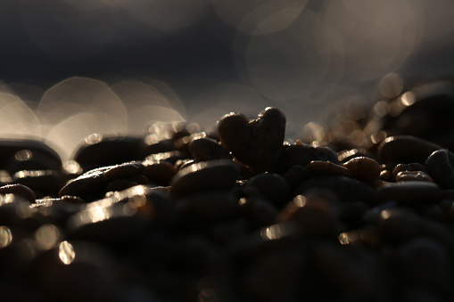Beach Pebble Sunset Background Heart  Abstract Rock Stone Sea Sunrise Refraction Reflection Light Bokeh Lens Flare Dark Shade Texture Night Summer Autumn Tropical Climate Pattern Underexposed Macro Photography