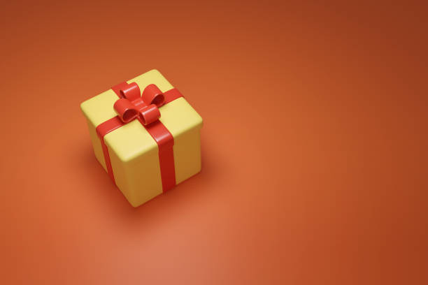 istock Gift box with cartoon style bow with copy space. 3d illustration. 1617097149