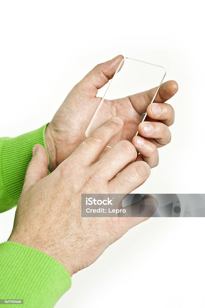 Glas Handy - Lizenzfrei Am Telefon Stock-Foto