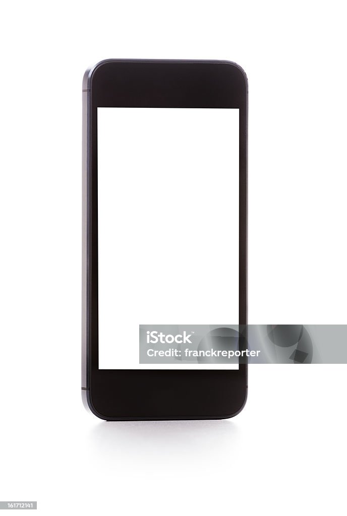 Teléfono inteligente con pantalla en blanco Aislado en blanco - Foto de stock de Teléfono móvil libre de derechos