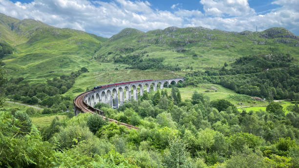 istock Jacobite steam train crossing Glenfinnan viaduct 1617126186