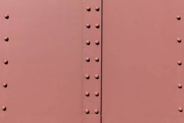 riveted steel plates at historic railcar for background use