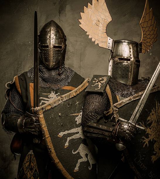istock Tow medieval knight in full armour 161716835