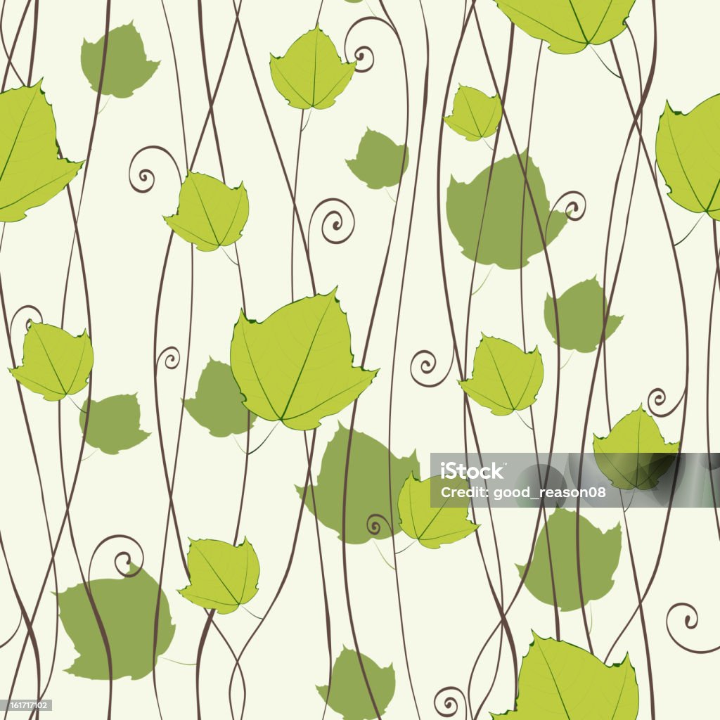 Textura sem costura com verde folhas - Royalty-free Abstrato arte vetorial