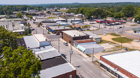 Hamilton - a small city in Alabama on a sunny summer day.