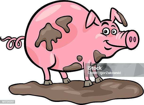 Pig Farm Animal Cartoon Illustration Stock Illustration - Download Image Now - Animal, Animal Body Part, Cartoon