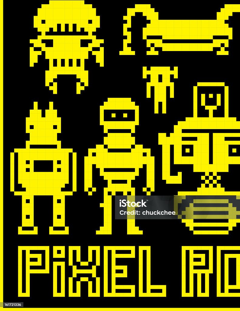 ピクセルアートロボット - ドット絵のロイヤリティフリーベクトルアート