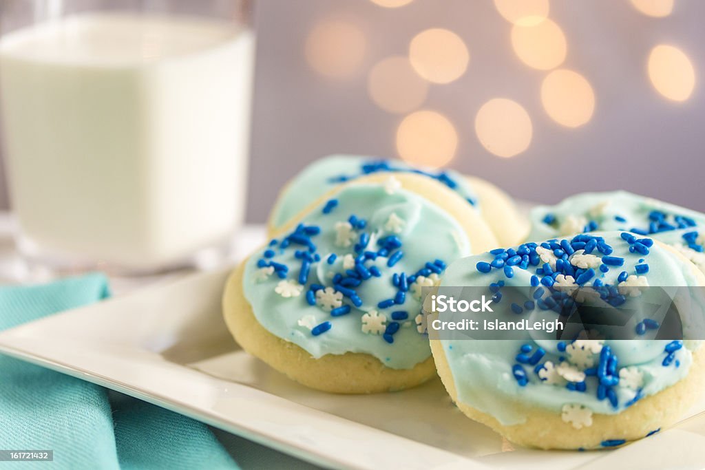 Azul copo de nieve azúcar de las Cookies - Foto de stock de Al horno libre de derechos