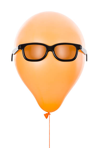 A fun 3D render of a laughing orange emoji face sporting a silver mustache, floating amidst blue metallic balloons (hearts and rounds), gift boxes with gold ribbons, golden stars, and confetti against a light blue background. This cheerful image is great for celebrations like Father's Day, Movember events, birthdays, or conveying joy and humor. Perfect for party invitations or social media graphics.