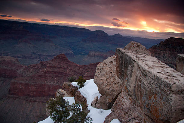 Sunrise over the Grand Canyon stock photo